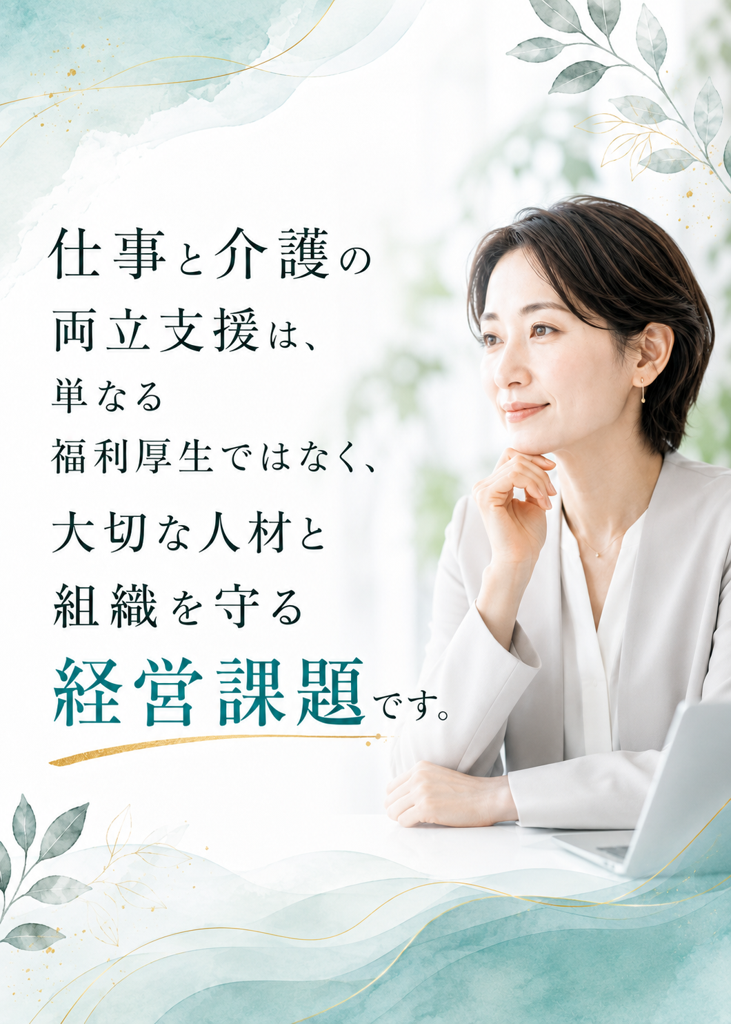 仕事と介護の両立支援は、大切な人材と組織を守る経営課題です